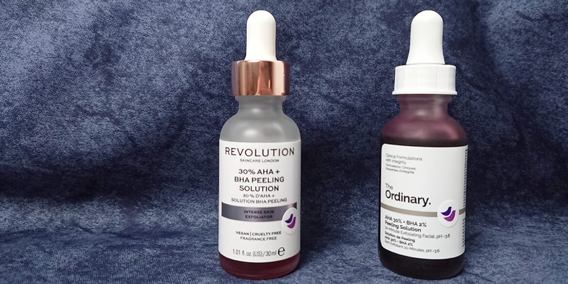 Porovnání, test exfoliačních sér / chemických peelingů – Revolution Skincare a The Ordinary